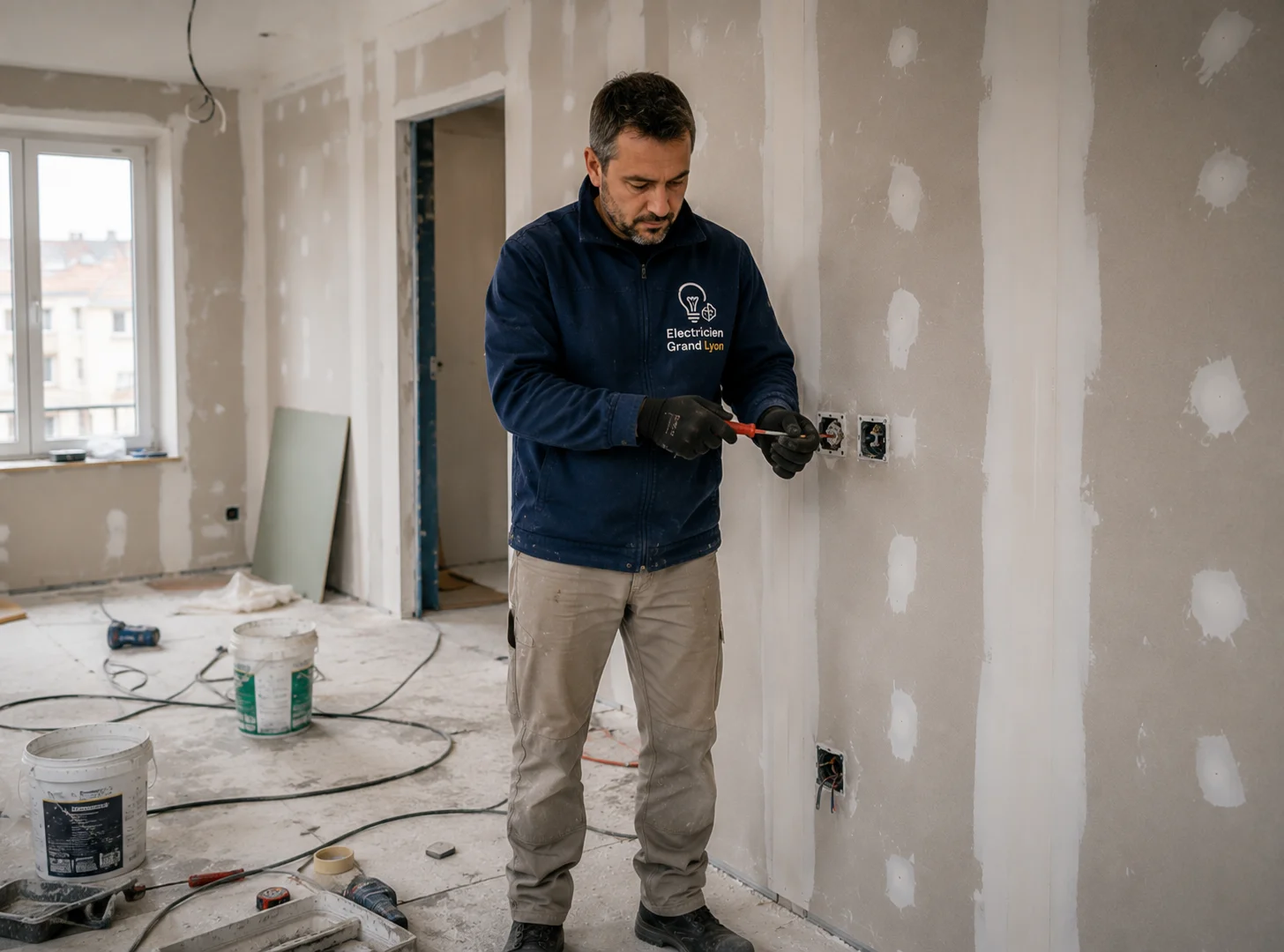 Rénovation électrique Lyon — Électricien Grand Lyon en intervention à Lyon